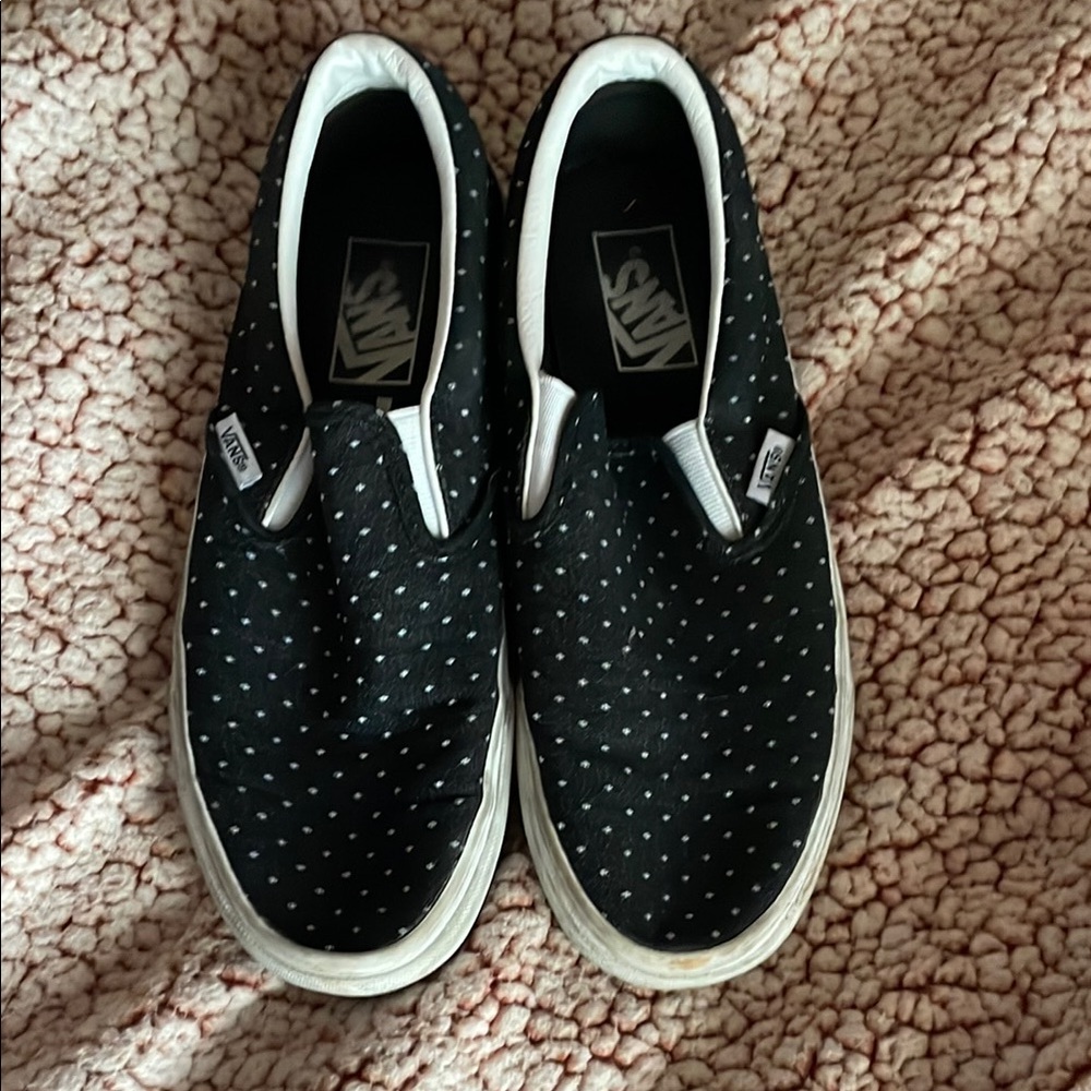 Vans Black Polka Dot Slip-On Sneakers